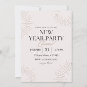 Beige & Gold Elegant New Year Party Invitation  (Voorkant)