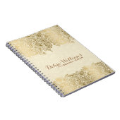 Beige & Gold Floral Paisley Lace Notitieboek (Rechterzijde)