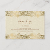 Beige & Gold Floral Paisley Lace Visitekaartje (Achterkant)