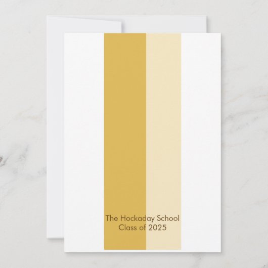 Beige Gold Lineair Afstuderen Aankondiging Kaart (Achterkant)