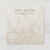 Beige Gold Mable Glitter Stud Earning Display Vierkante Visitekaartje (Voorkant)