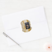 Beige Gold Marble Afstuderen Ronde Sticker (Envelop)