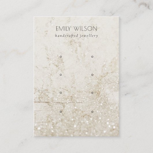 Beige Gold Marble Glitter 4 Stud Veroorbaar beelds Visitekaartje (Voorkant)