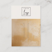 Beige Gold Oil Paint Texture Logo Hairpin Display Visitekaartje (Voorkant)