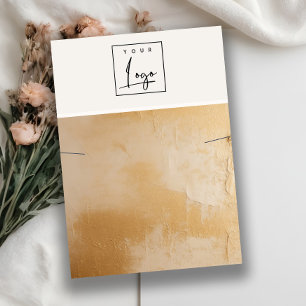 Beige Gold Oil Paint Textuur Logo Ketting Display Visitekaartje