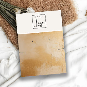 Beige Gold Oil Paint Textuur Logo Oorbel Ketting Visitekaartje