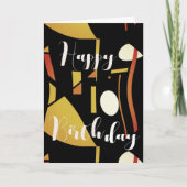 Beige Gold Rust op zwarte Abstracte feestdag Kaart (Voorkant)