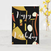 Beige Gold Rust op zwarte Abstracte feestdag Kaart (Gele Bloem)