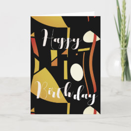 Beige Gold Rust op zwarte Abstracte feestdag Kaart