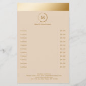 Beige Gold Stripe Monogramme Cirkel Flyer (Voorkant)