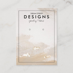Beige Gold Trendy Earring Display Card Visitekaartje
