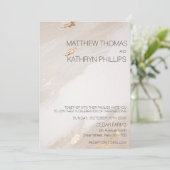 Beige Gold Vintage Wedding Invitation Kaart (Staand voorkant)