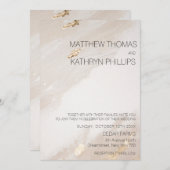 Beige Gold Vintage Wedding Invitation Kaart (Voorkant / Achterkant)
