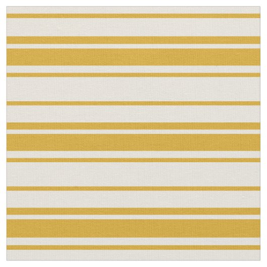 Beige & Goldenrod Striped Pattern Stof (Close Up)