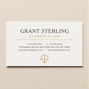 Beige Goud Advocaat Attorney at Law Luxe Visitekaartje