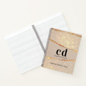 Beige goud agaat marmeren monogram notitieboek (Binnen)
