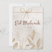 Beige & Goud Eid Mubarak  Elegant Islamitisch Fees Feestdagenkaart (Achterkant)