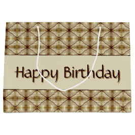 Beige goud en donkerbruin patroon groot cadeauzakje