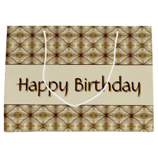 Beige goud en donkerbruin patroon groot cadeauzakje