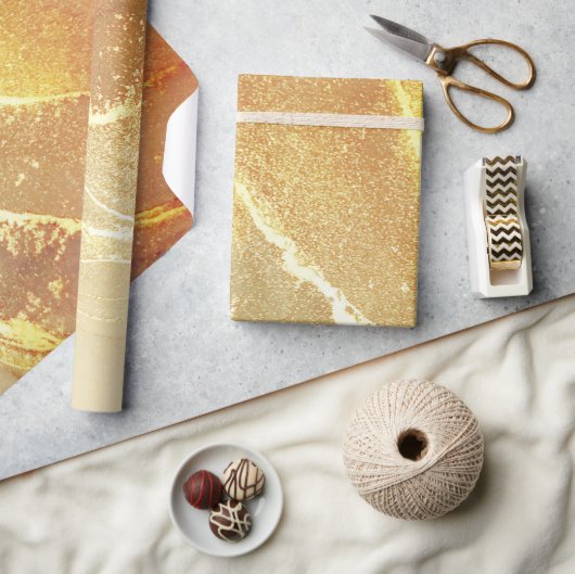 Beige Goud Geel Abstract Cadeaupapier (Crafts)