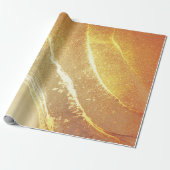 Beige Goud Geel Abstract Cadeaupapier (Uitgerold)