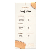 Beige Goud Minimale Esthetiek Salon Prijslijst Reclamekaart (Achterkant)