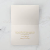 Beige Goud Minimalistisch Minimalistische Tak Blad Bedankkaart (Binnen)