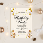 Beige Goud Modern Verjaardagsfeest Kaart