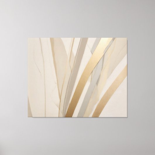 Beige Goud Tan Grijs Abstract Canvas Afdruk (Voorkant)