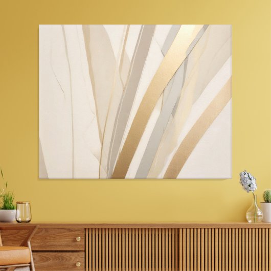 Beige Goud Tan Grijs Abstract Canvas Afdruk (Insitu (Woonkamer))
