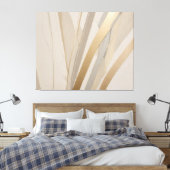 Beige Goud Tan Grijs Abstract Canvas Afdruk (Insitu (Slaapkamer))