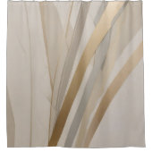 Beige Goud Tan Grijs Abstract Douchegordijn (Voorkant)