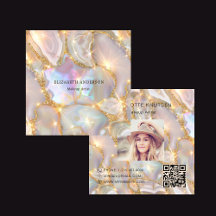 Beige gouden agaat holografische foto qr code