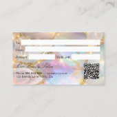 Beige gouden agaat logo qr cadeaubon kaart visitekaartje (Achterkant)