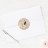Beige gouden agaat marmeren monogram initialen ronde sticker (Envelop)