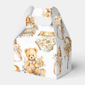 Beige & Gouden Baby shower Custom Bassinet Bedankdoosjes (Achterkant)