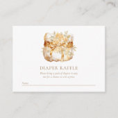 Beige & Gouden Baby shower Luierverloting Informatiekaartje (Voorkant)