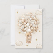 Beige gouden Beer heteluchtballon Bedankkaart (Achterkant)