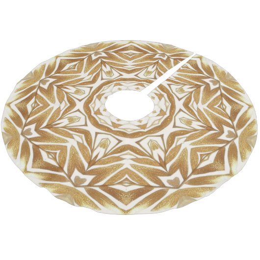 Beige gouden decoratieve kerstboomrok kerstboom rok (Gekanteld)