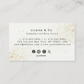 Beige Gouden Esthetische Lash en Brow Studio Busin Visitekaartje (Achterkant)