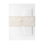 Beige & Gouden Kalligrafie Bruiloft Uitnodigingen Wikkel (Voorkant Voorbeeld)