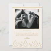 Beige gouden kerstboom twee foto vakantie Kaart (Achterkant)