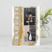 Beige gouden marmeren einjaarsdiploma kaart (Staand voorkant)