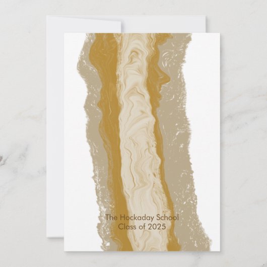 Beige gouden marmeren einjaarsdiploma kaart (Achterkant)