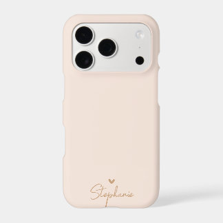 Beige Gouden Minimaal Hart Persoonlijk Cadeau Naam