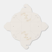 Beige gouden minimalistische tak blad bruiloft bedankdoosjes (Uitgevouwen)