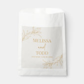 Beige gouden minimalistische tak blad bruiloft bedankzakje (Voorkant)