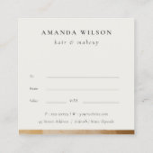 Beige Gouden Olie Verf Textuur Cadeaubon Vierkante Visitekaartje (Achterkant)