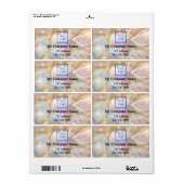 Beige gouden opaal logo retour adres verzending etiket (Full Sheet)