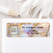 Beige gouden opaal zakelijk logo retouradres etiket (Insitu)